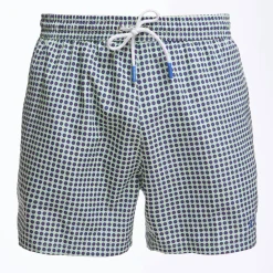 Light Green Swim Short - Small Flower Pattern