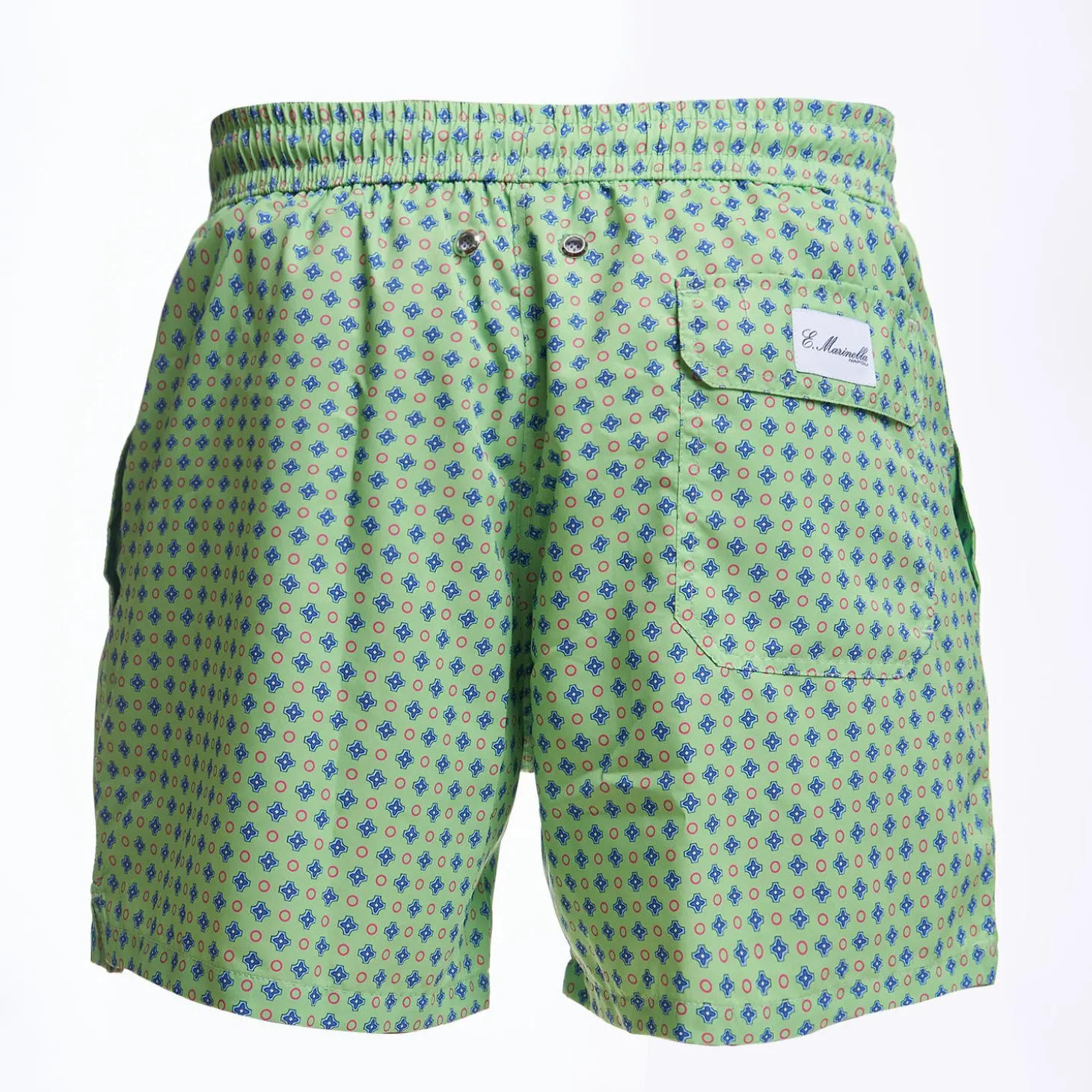 Light Green Swim Short - Small Flower Pattern
