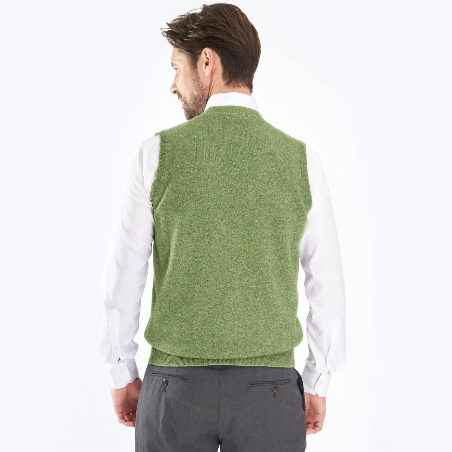 Light Green Wool And Cashmere Gilet