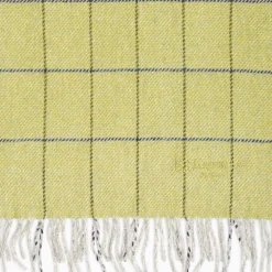 Light Green Wool Plaid Fringed Scarf