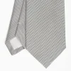 Light Grey Ceremonial Jacquard Silk Tie - Small Geometric Pattern