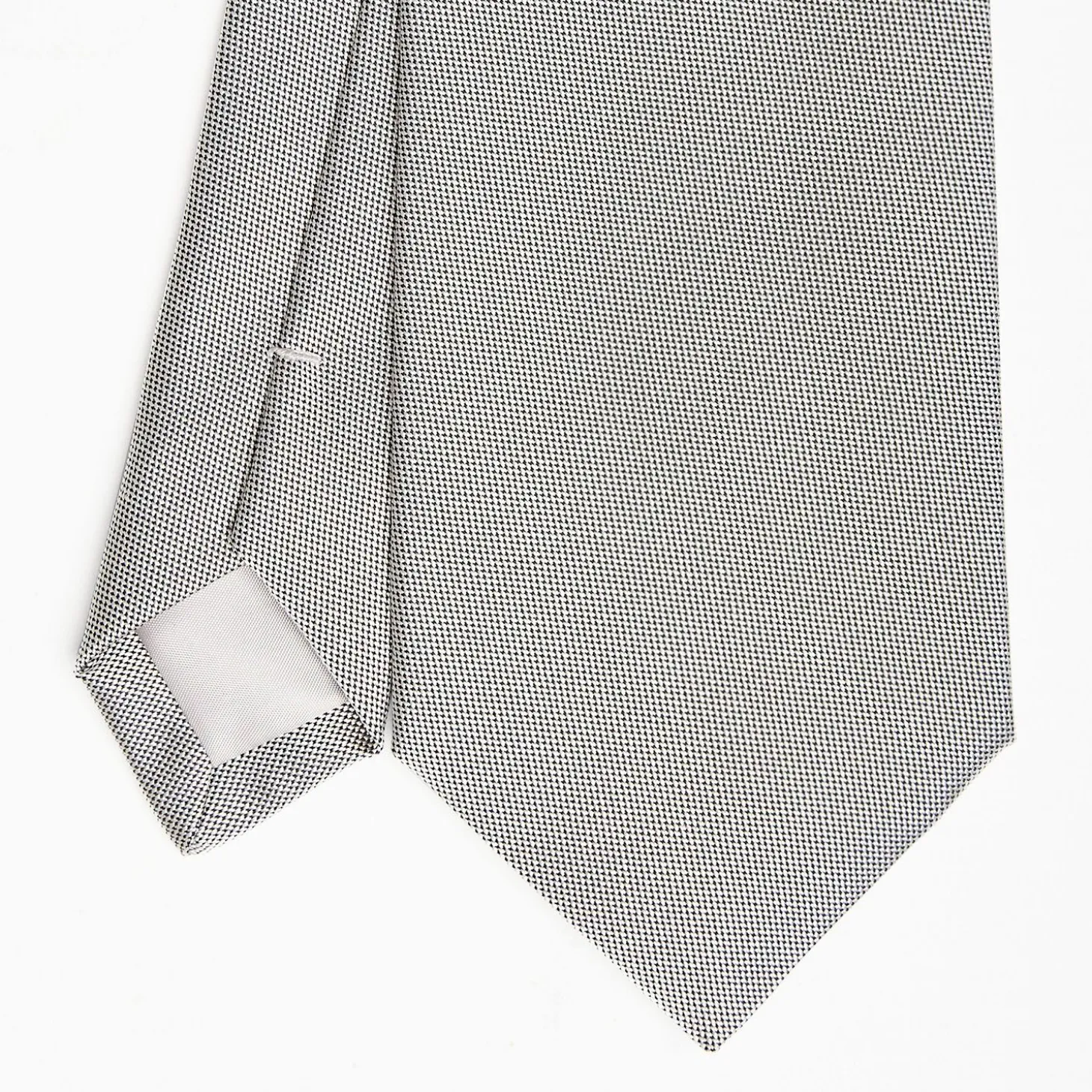 Light Grey Ceremonial Jacquard Silk Tie - Small Geometric Pattern