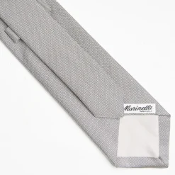Light Grey Ceremonial Jacquard Silk Tie - Small Geometric Pattern
