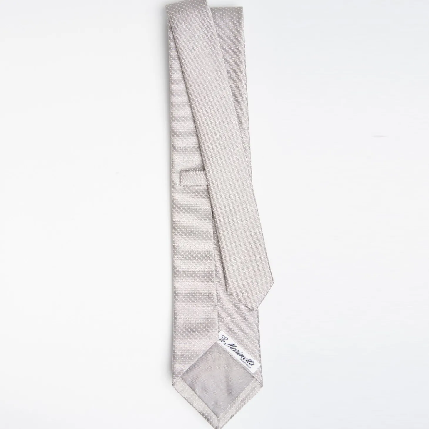 Light Grey Ceremonial Jacquard Silk Tie - Small Polka Dot Pattern