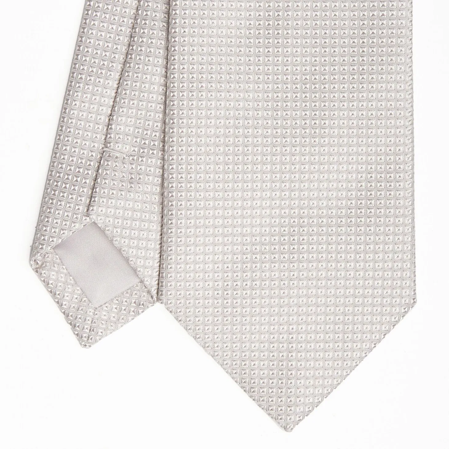 Light Grey Ceremonial Jacquard Silk Tie
