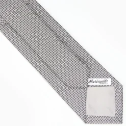 Light Grey Ceremonial Jacquard Silk Tie - Small Geometric Pattern