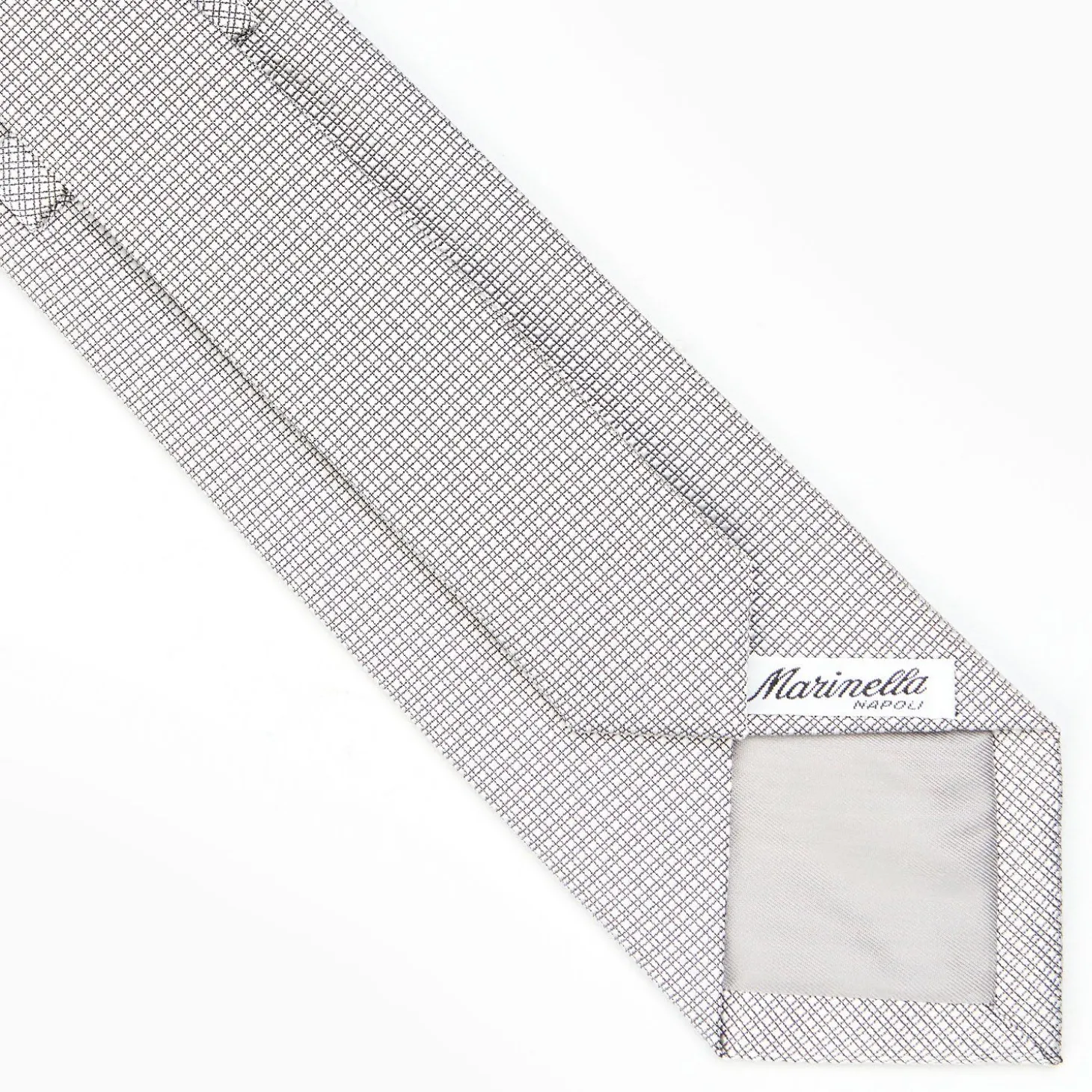 Light Grey Ceremonial Jacquard Silk Tie - Small Geometric Pattern
