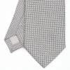 Light Grey Ceremonial Jacquard Silk Tie - Small Geometric Pattern