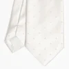 Light Grey Cerimonial Silk Satin Tie Polka Dot Pattern