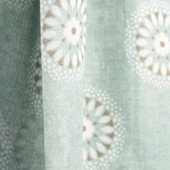 Light Grey Cotton And Linen Scarf - Floral Medallions
