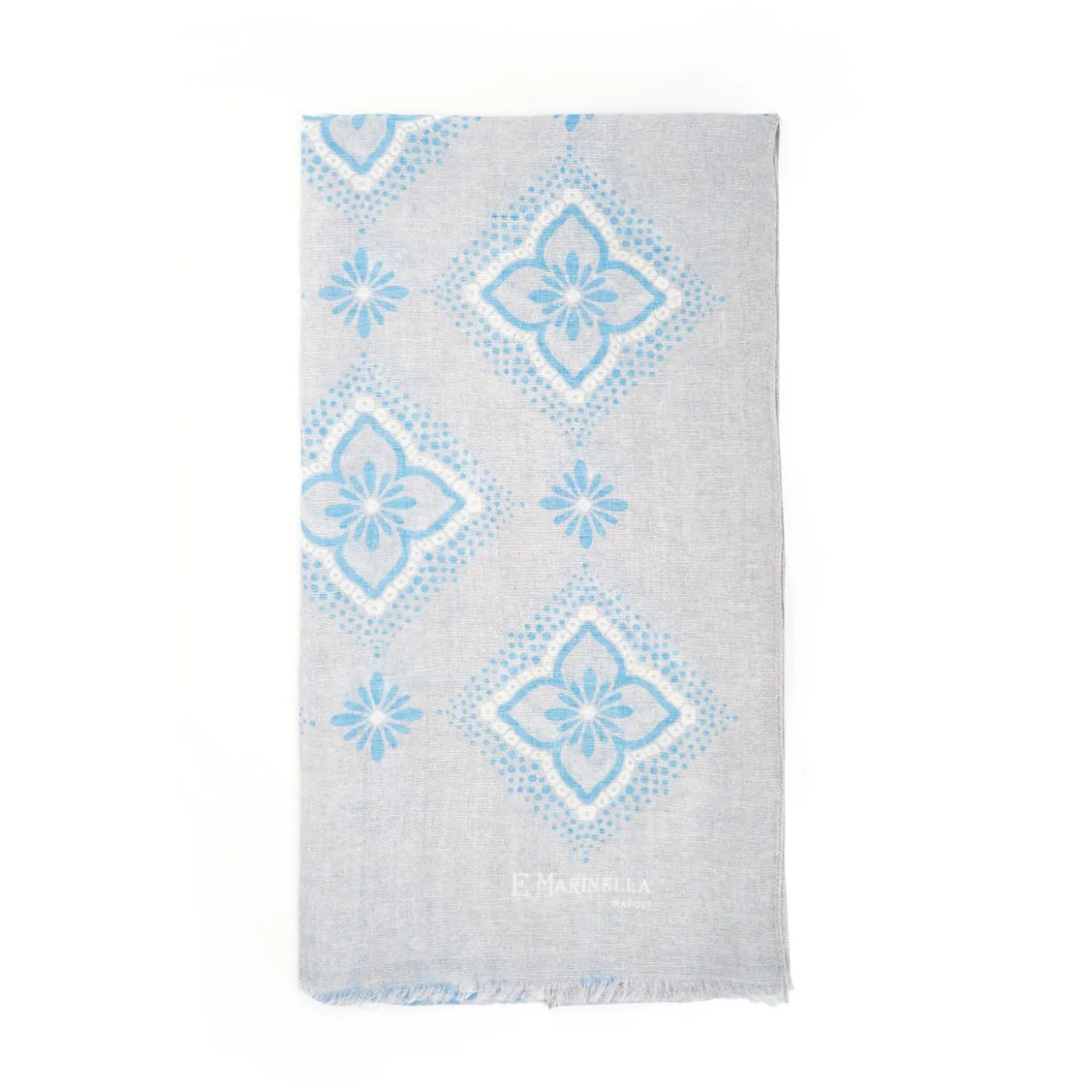 Light Grey Cotton And Linen Scarf