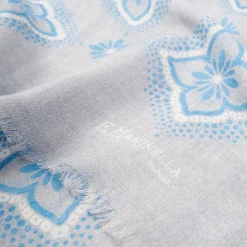 Light Grey Cotton And Linen Scarf