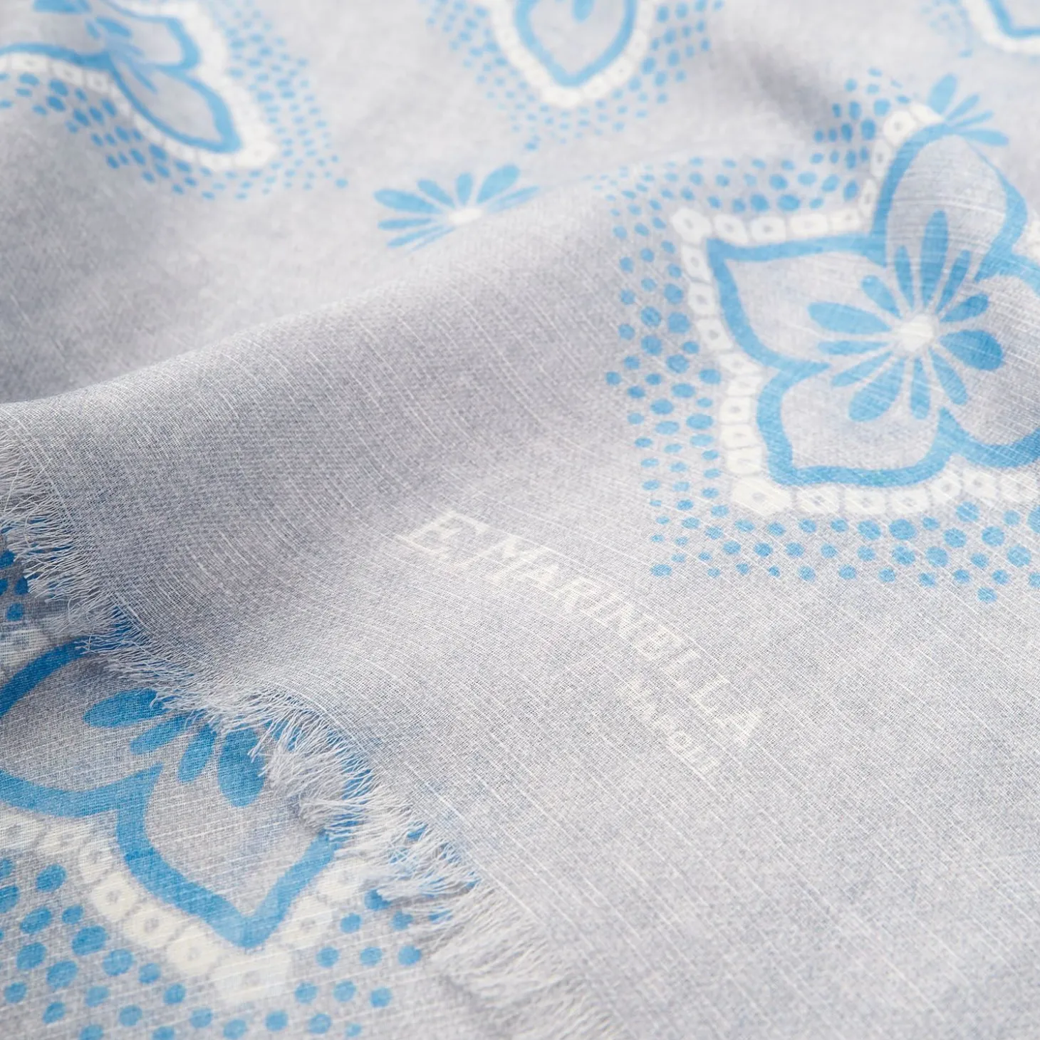 Light Grey Cotton And Linen Scarf