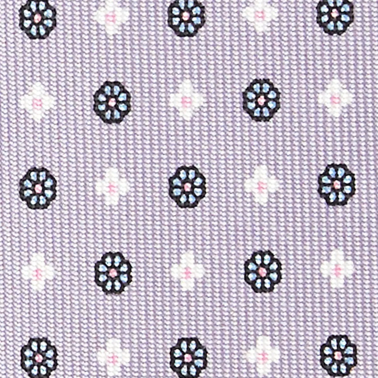 Light Grey 5 Fold Sartorial Silk Tie - Small Flower Pattern