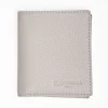 Light Grey Hammered Leather Small Wallet
