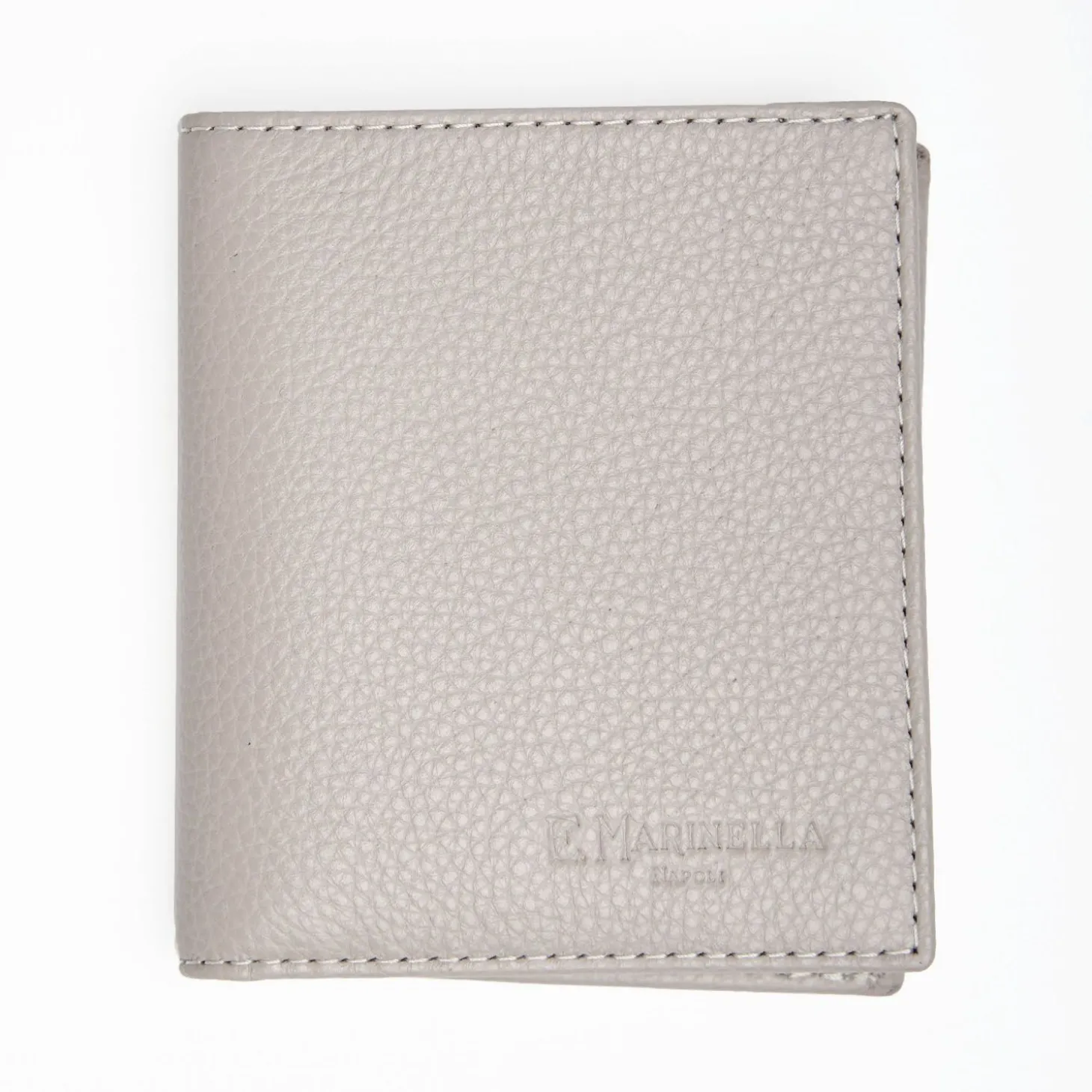 Light Grey Hammered Leather Small Wallet