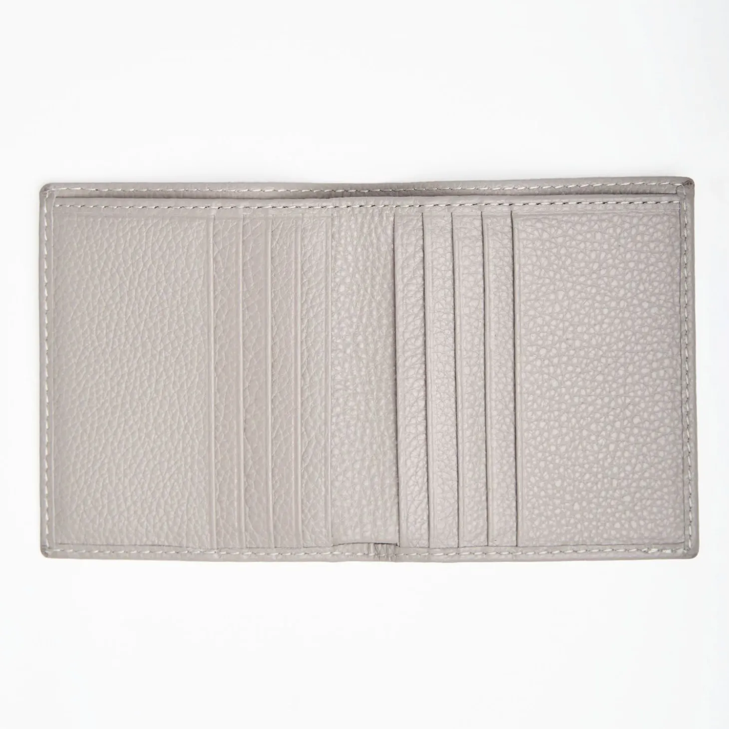 Light Grey Hammered Leather Small Wallet