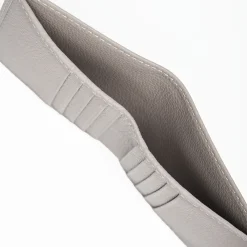Light Grey Hammered Leather Small Wallet