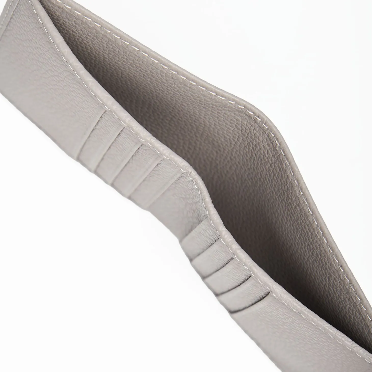 Light Grey Hammered Leather Small Wallet