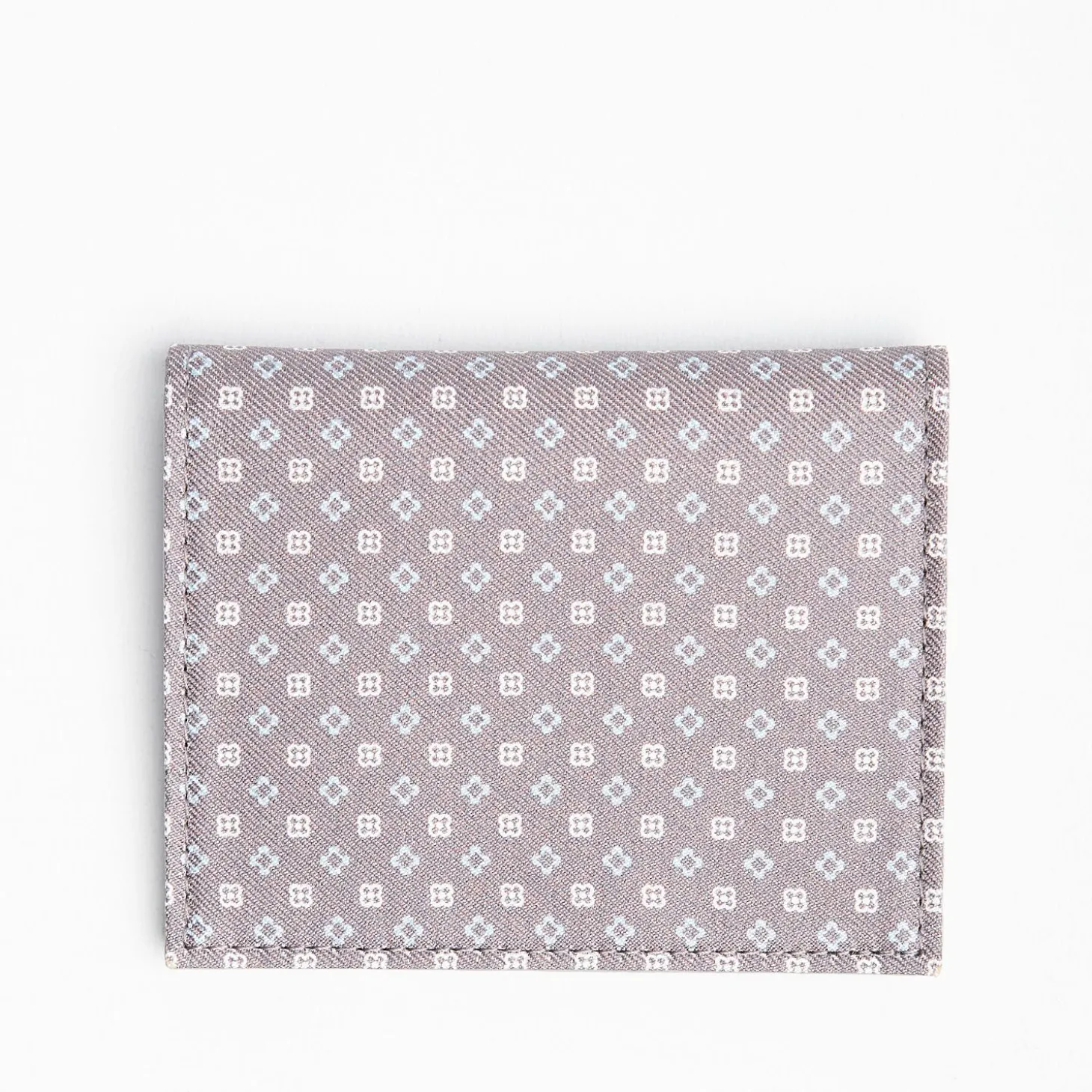 Light Grey Leather Folding Card Holder - 10 Compartments