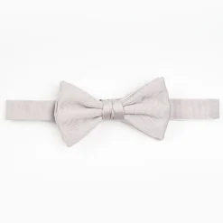 Light Grey Pre-Knotted Silk Bowtie - Solid Color