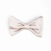 Light Grey Pre-Knotted Silk Satin Bowtie - Solid Color