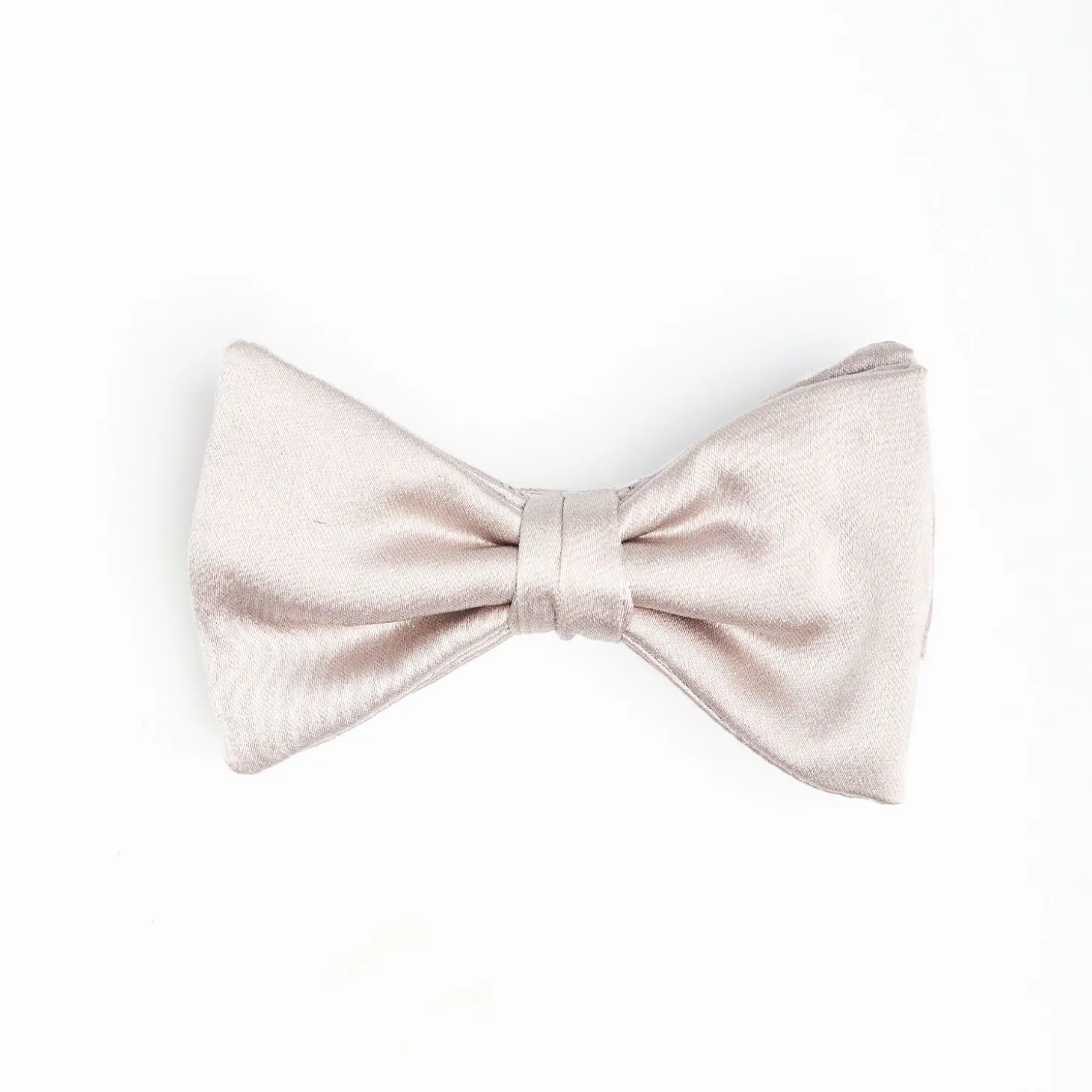 Light Grey Pre-Knotted Silk Satin Bowtie - Solid Color