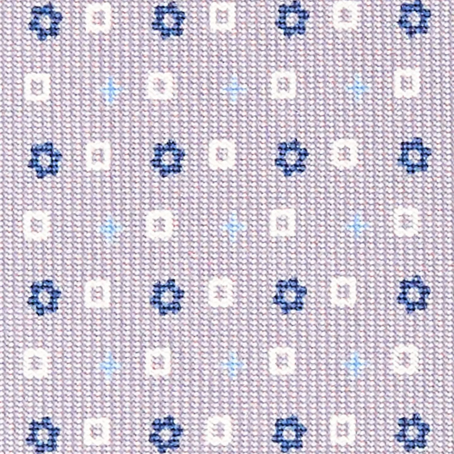 Light Grey Sartorial Classic Silk Tie - Small Flower Pattern