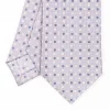 Light Grey Sartorial 7 Cm Silk Tie - Small Flower Pattern