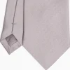 Light Grey Sartorial Jacquard Silk Tie - Solid Color