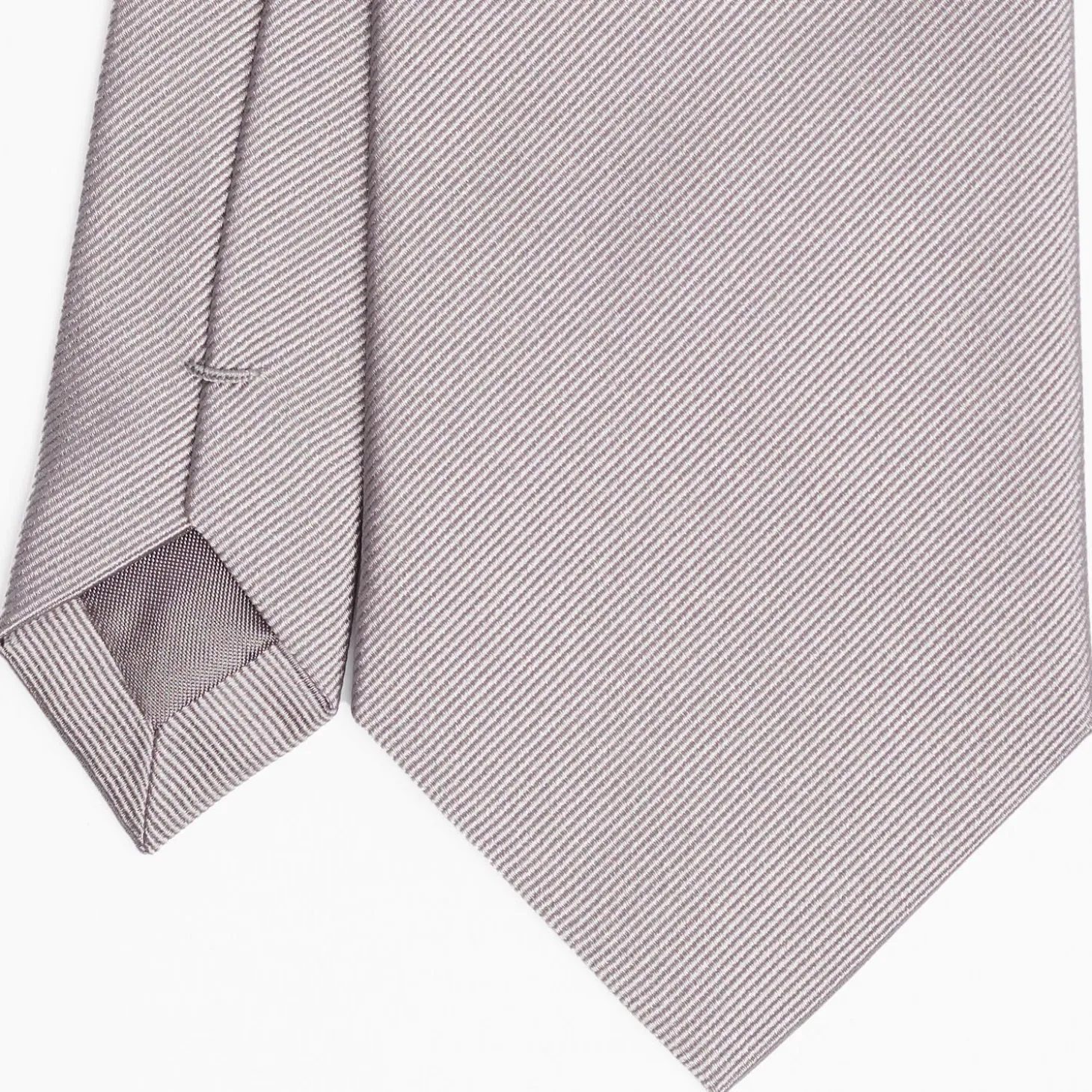Light Grey Sartorial Jacquard Silk Tie - Solid Color