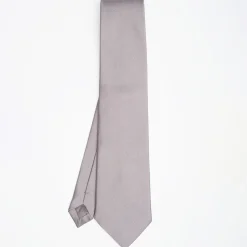 Light Grey Sartorial Jacquard Silk Tie - Solid Color