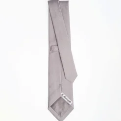 Light Grey Sartorial Jacquard Silk Tie - Solid Color