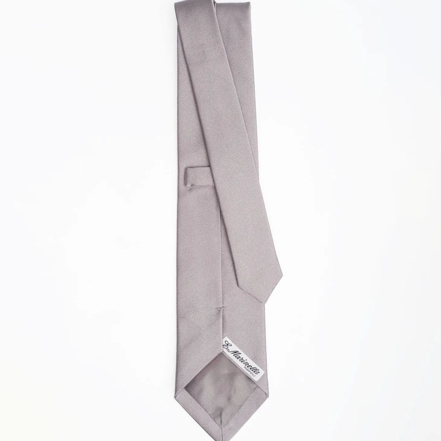 Light Grey Sartorial Jacquard Silk Tie - Solid Color