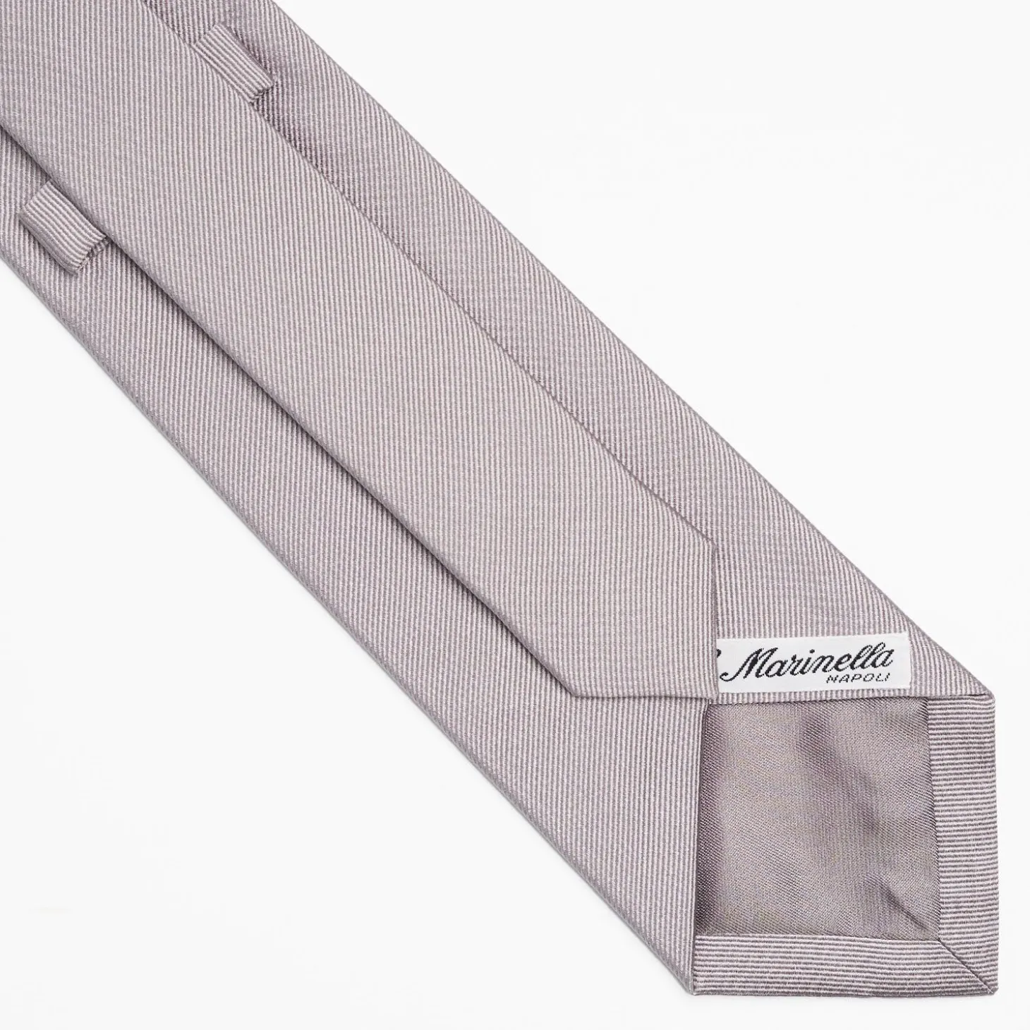 Light Grey Sartorial Jacquard Silk Tie - Solid Color