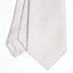 Light Grey Sartorial Jacquard Silk Tie - Solid Colours