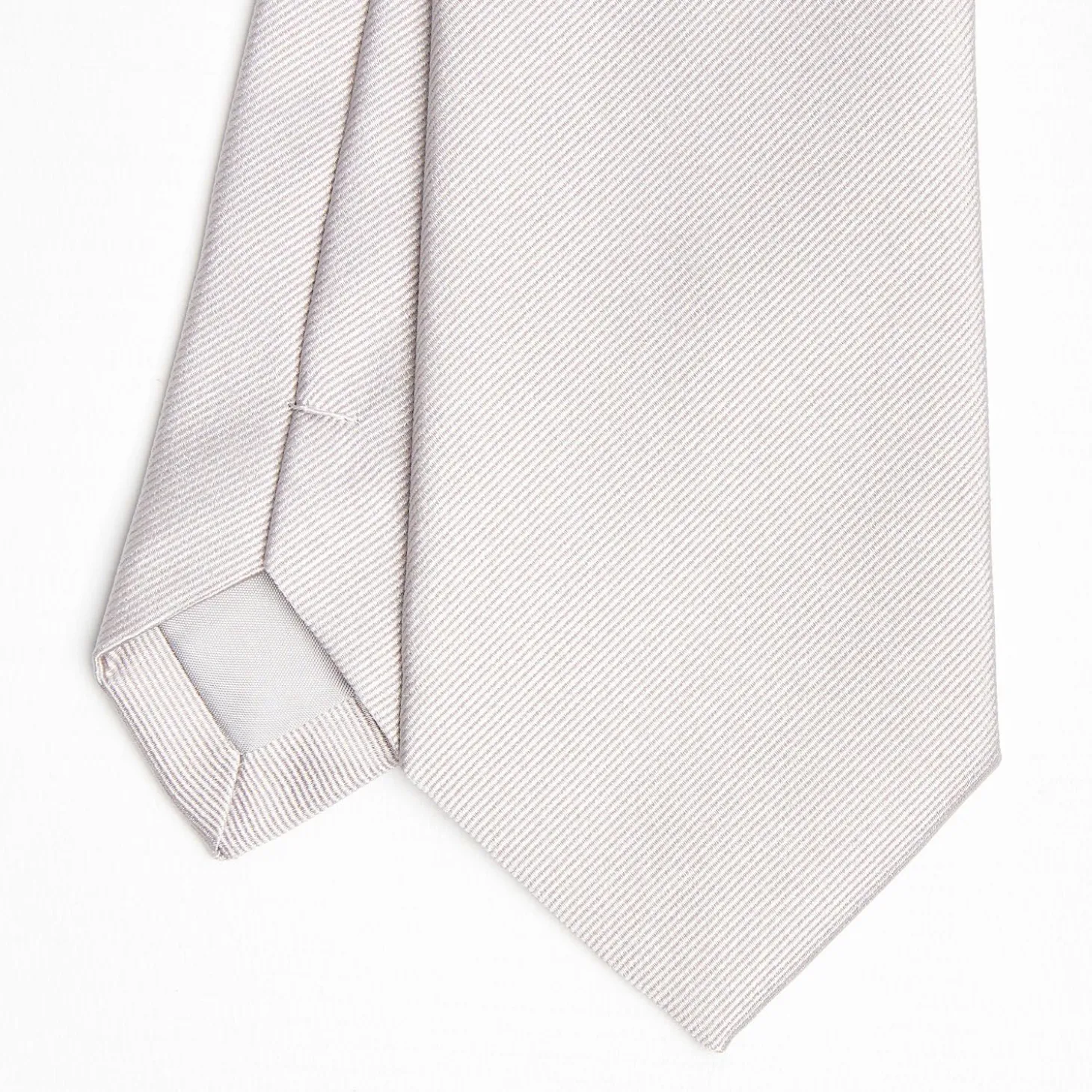 Light Grey Sartorial Jacquard Silk Tie - Solid Colours