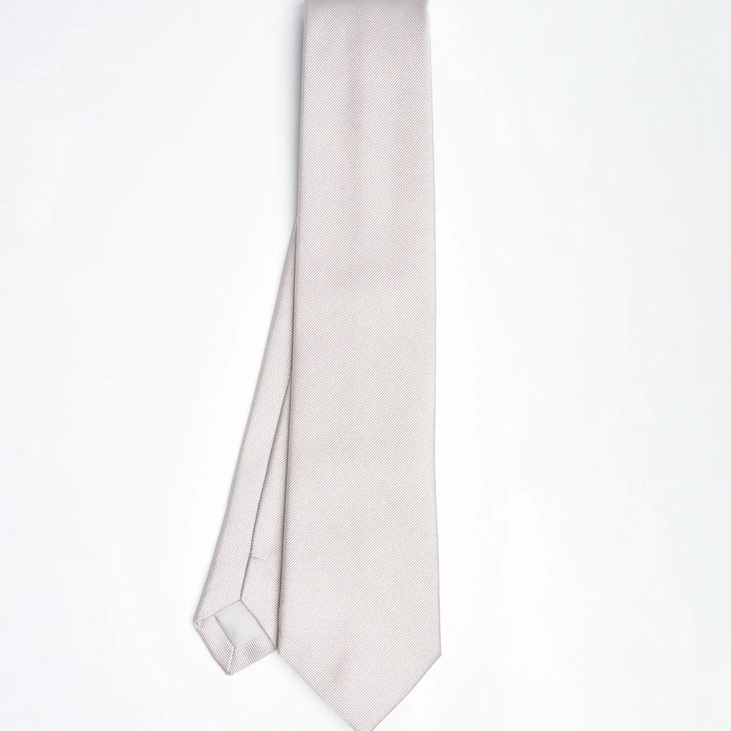 Light Grey Sartorial Jacquard Silk Tie - Solid Colours