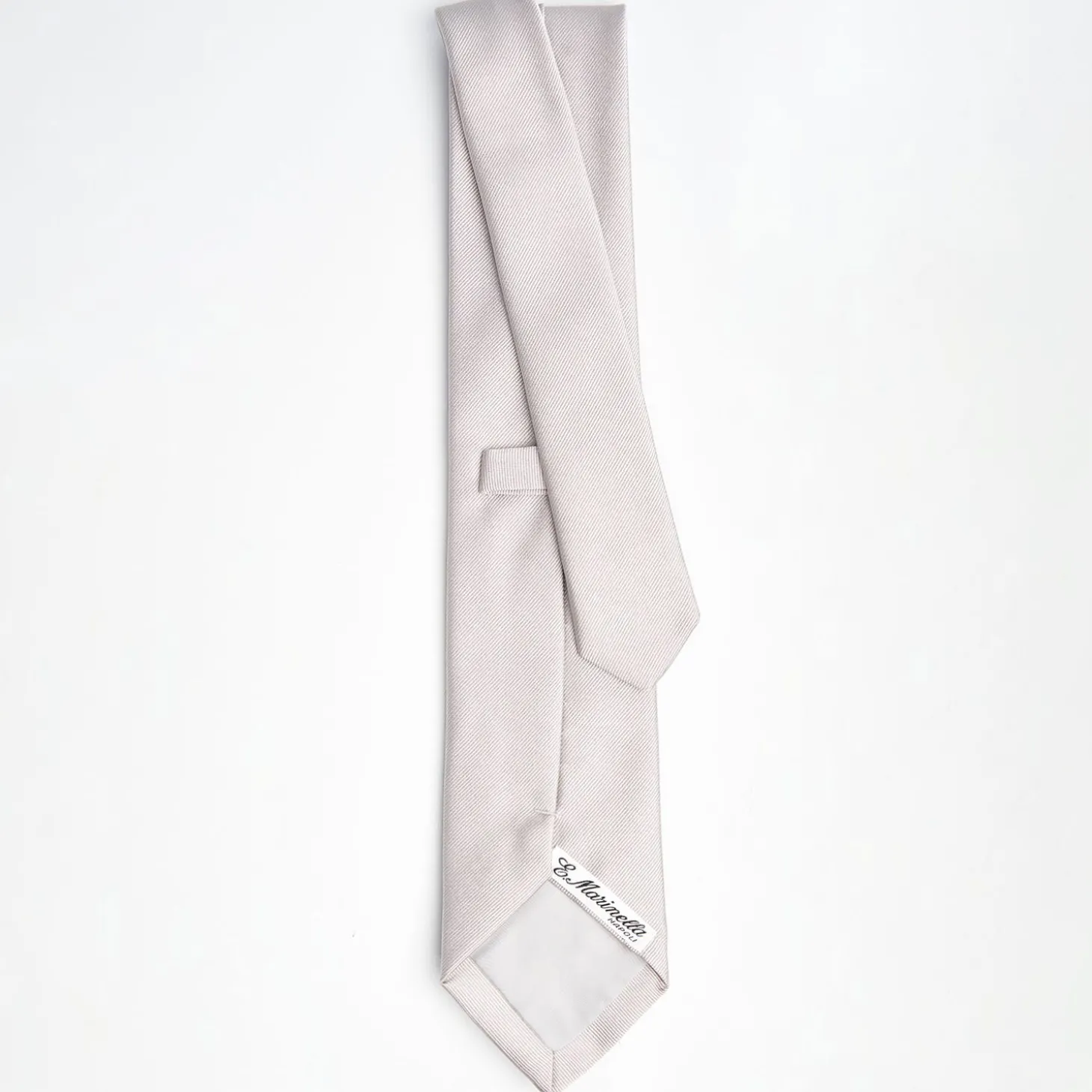 Light Grey Sartorial Jacquard Silk Tie - Solid Colours