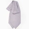 Light Grey Silk Ascot Tie - Small Flower Pattern