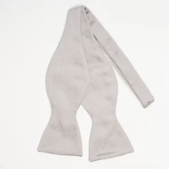 Light Grey Silk Bowtie To Self-Tie - Solid Color