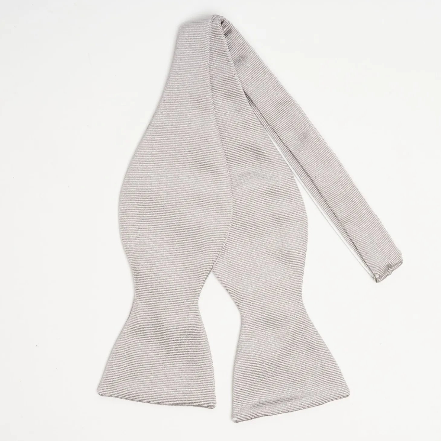 Light Grey Silk Bowtie To Self-Tie - Solid Color