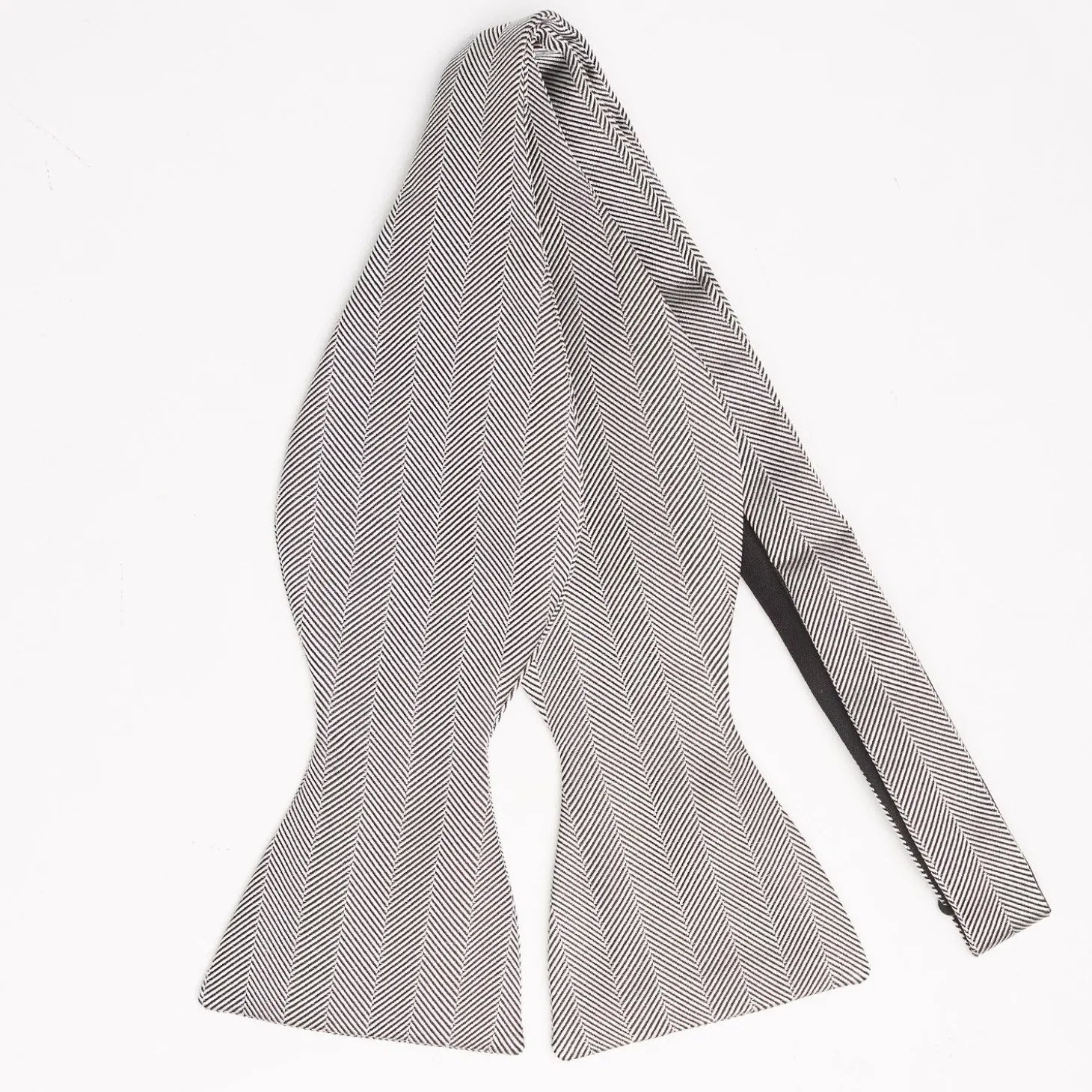 Light Grey Silk Bowtie To Self-Tie Solid Color