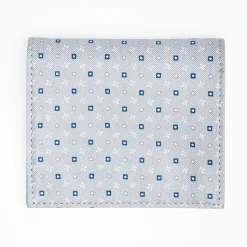 Light Grey Small Wallet In Silk And Leather