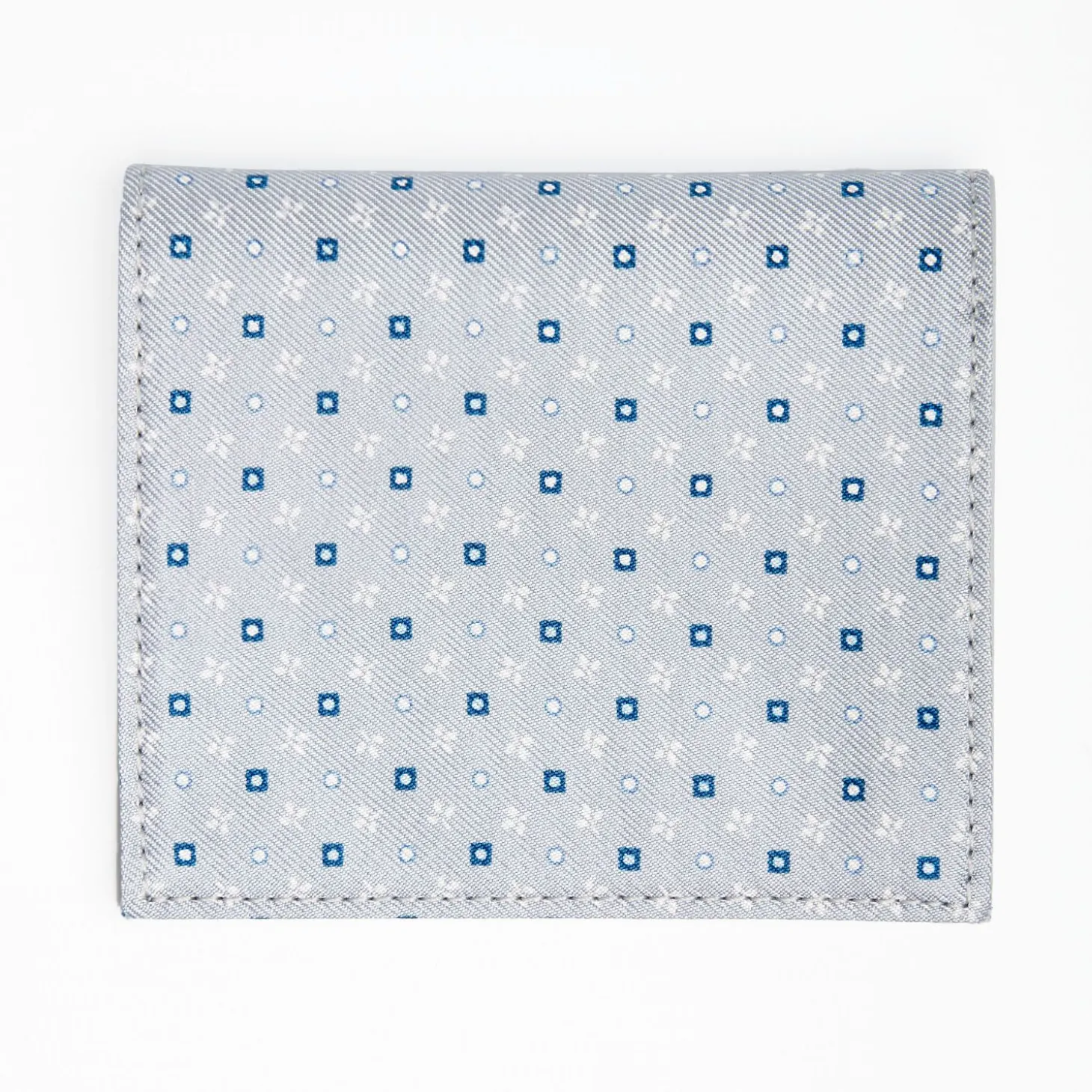 Light Grey Small Wallet In Silk And Leather