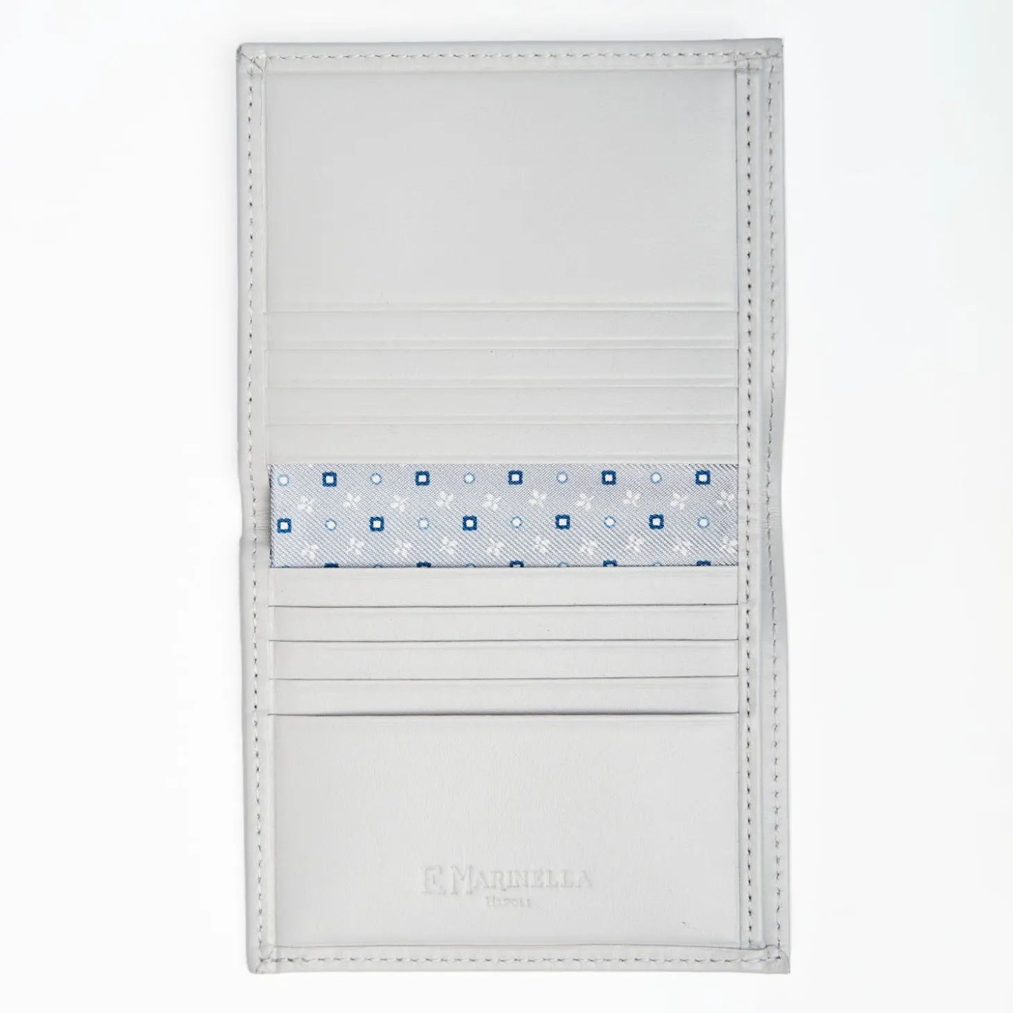 Light Grey Small Wallet In Silk And Leather