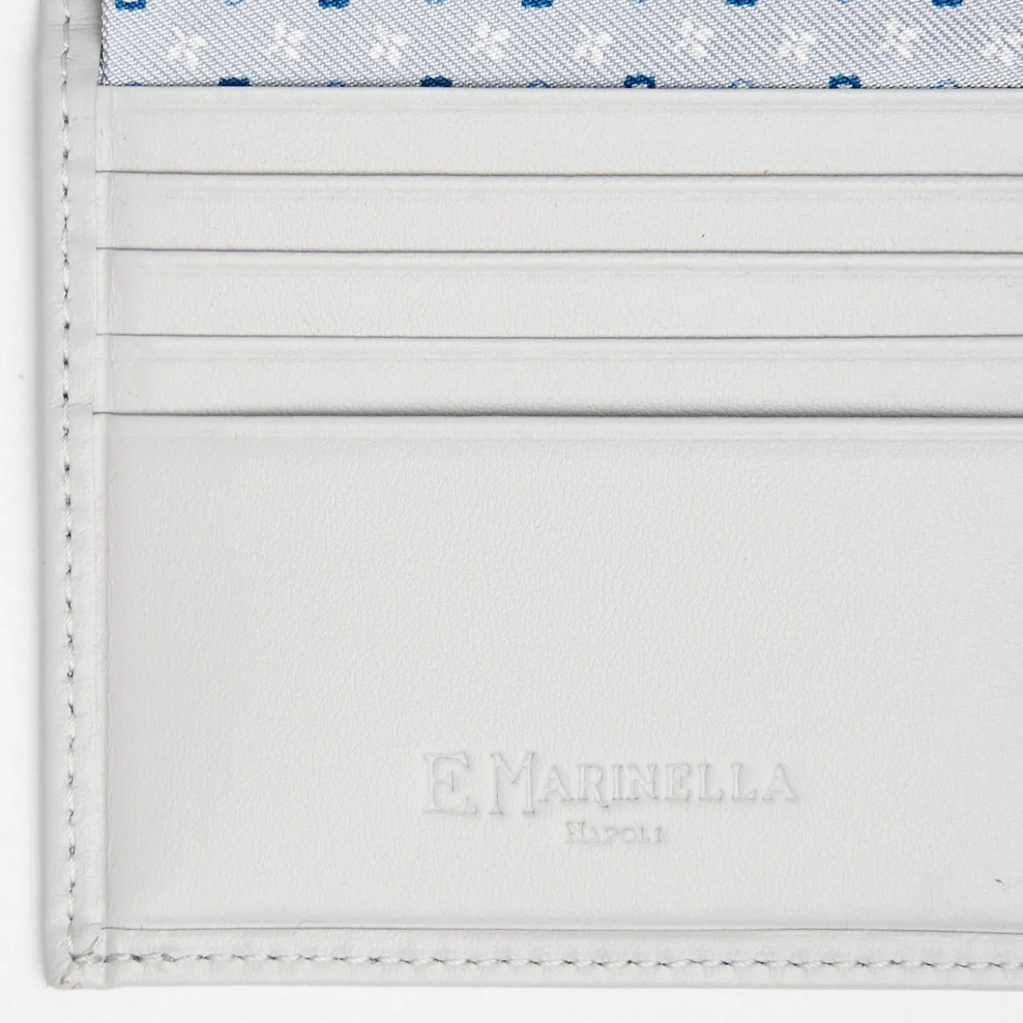 Light Grey Small Wallet In Silk And Leather