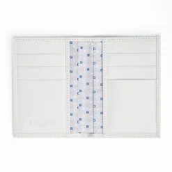 Light Grey Vertical Wallet In Silk And Leather