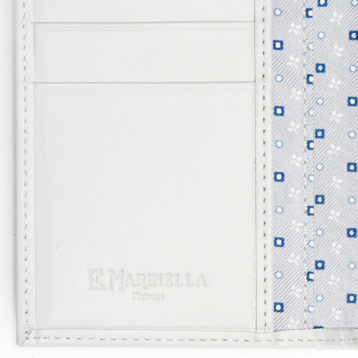 Light Grey Vertical Wallet In Silk And Leather