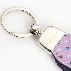 Lilac Keyfob In Silk And Leather